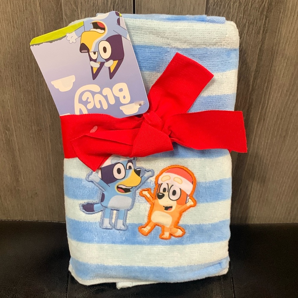 New Christmas Bluey & Bingo Heeler In Santa Hats Cotton Hand Towels Pack Of 2